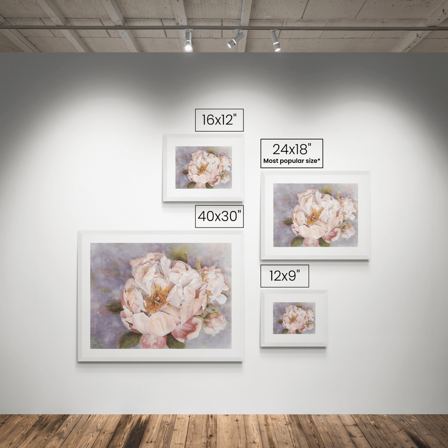 Love Larger Than Life shown at each available size on a wall