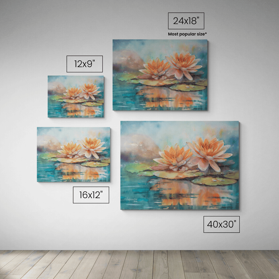 Promise shown at each available size on a wall