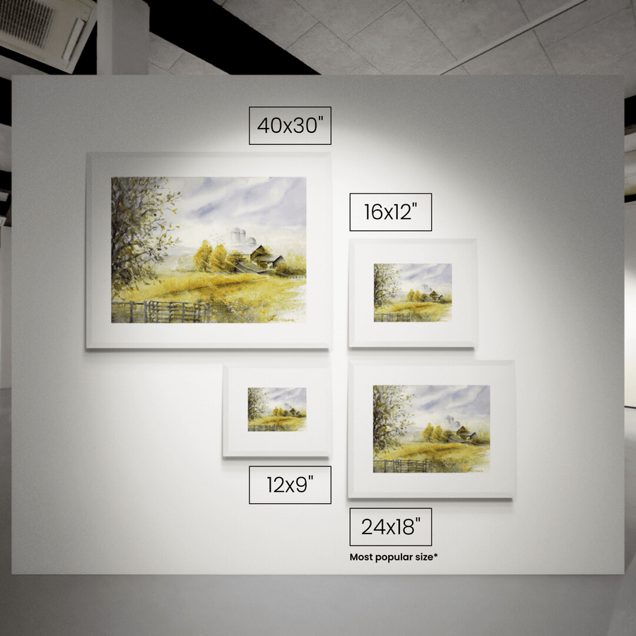 Quiet Blessings shown at each available size on a wall
