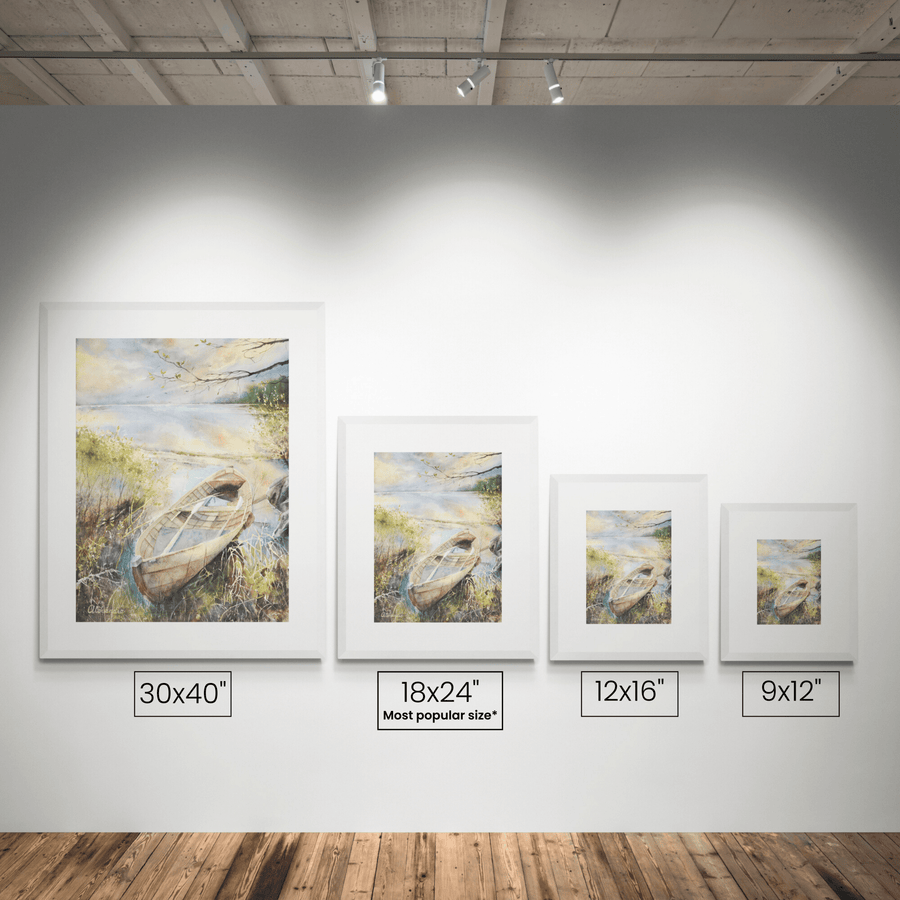 Safe Harbour shown at each available size on a wall