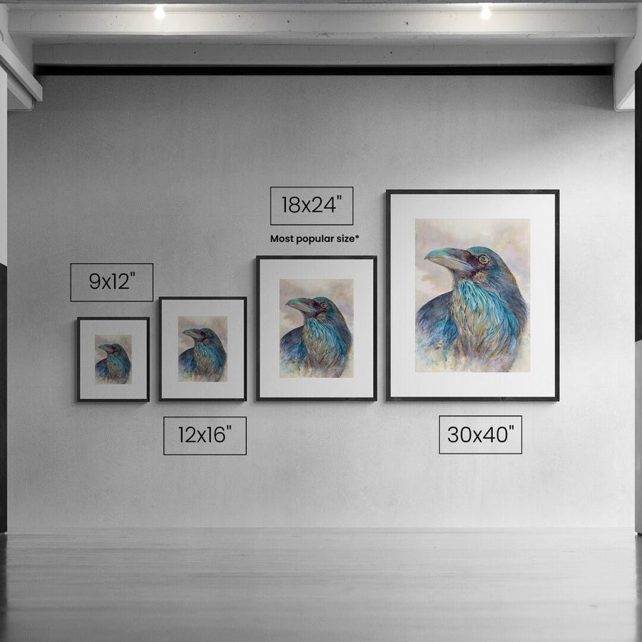 The Wings of His Promise shown at each available size on a wall